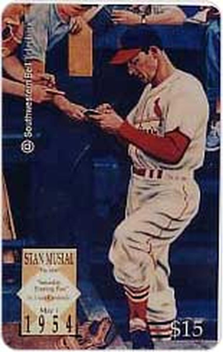 $15. Stan Musial Baseball: 'Saturday Evening Post' Photo Signing Name