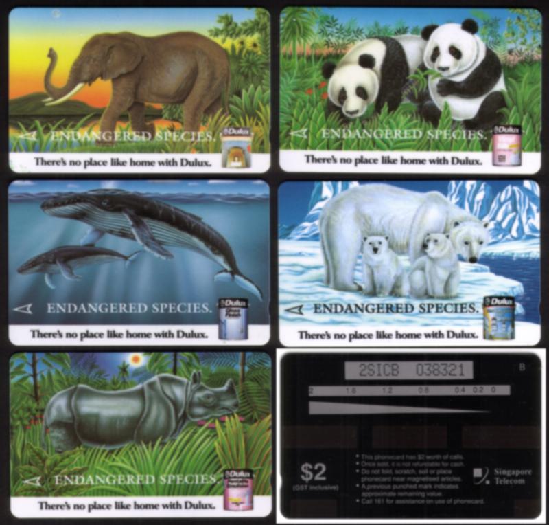 Dulux Promo: Endangered Species Panda, Hippo, Elephant, Etc. Set of 5