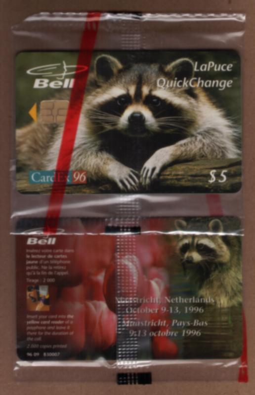 $5. CardEx '96 Maastricht Netherlands Show Card Raccoon SEALED