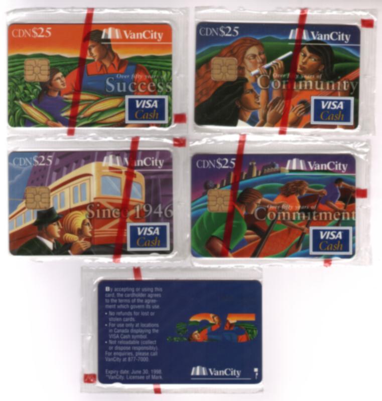 $100. VISA Cash VanCity 50 Years of Community, Etc. Set of 4 SEALED
