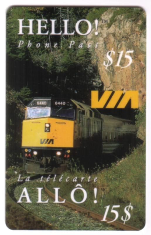 $15. VIA Rail Portrait 6440 Train Locomotive On Tracks (12/94) SEALED