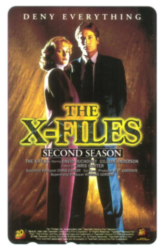 50u X-Files TV Show Promo Card Second Season MINT (No Holes)